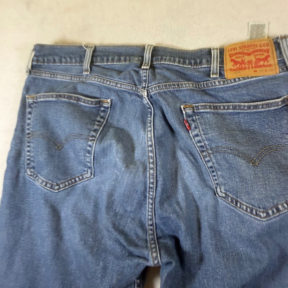 Levis 505 Mens Regular Fit Straight Leg Jeans Medium Wash Blue 38x30 Denim
